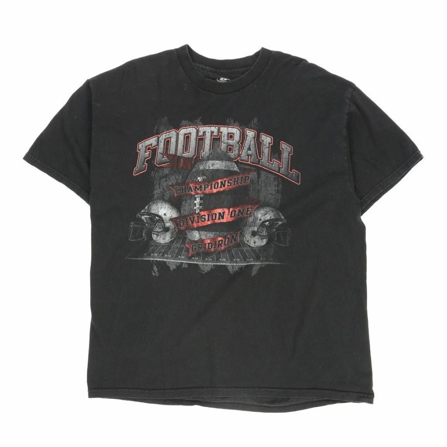 Vintage T-Shirts * | Vintage Football Championship Division One Gridiron Simply For Sport T-Shirt Large Black Cotton