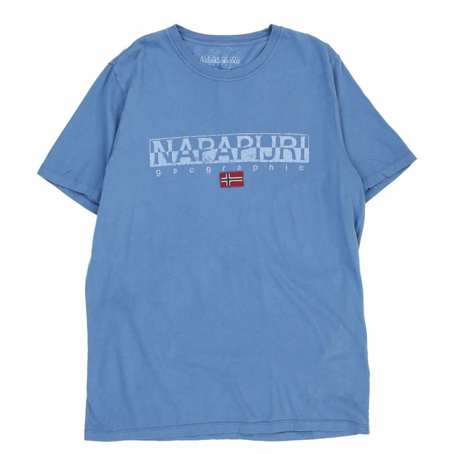 Vintage T-Shirts * | Vintage Napapijri T-Shirt Xl Blue Cotton