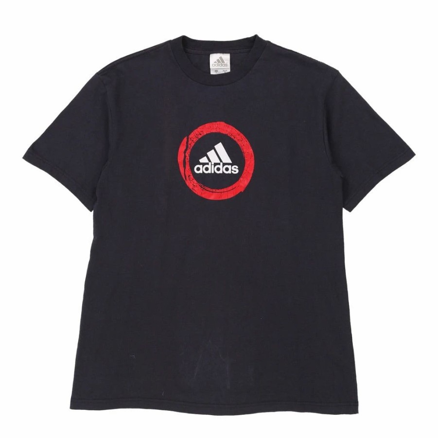 Vintage T-Shirts * | Vintage Adidas T-Shirt Large Black Cotton