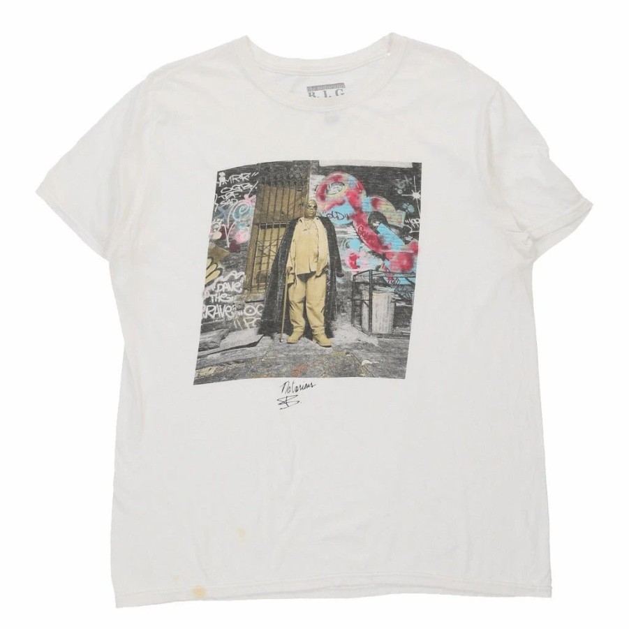 Vintage T-Shirts * | Vintage The Notorious B.I.G. T-Shirt Large White Cotton