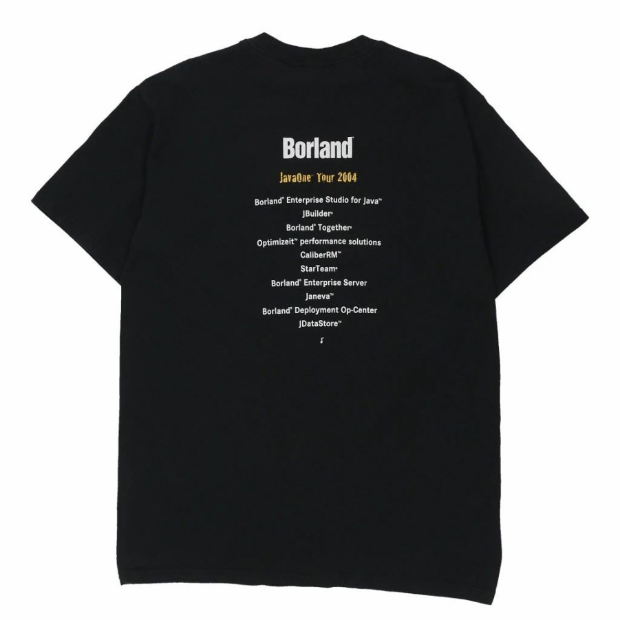 Vintage T-Shirts * | Vintage Borland Javaone Tour 2004 Anvil T-Shirt Large Black Cotton