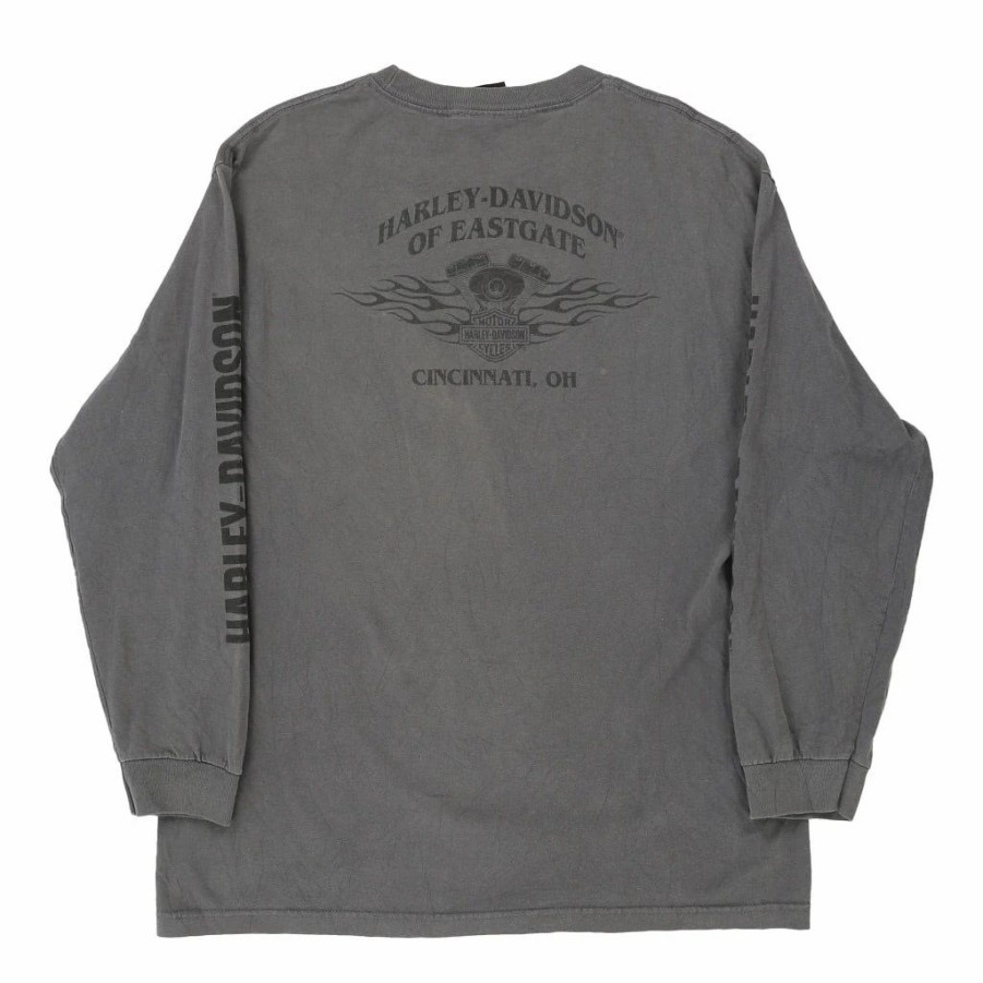 Vintage T-Shirts * | Vintage Cincinnati, Oh 2010 Harley Davidson Long Sleeve T-Shirt Xl Grey Cotton