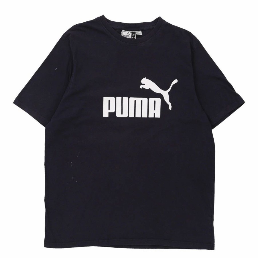 Vintage T-Shirts * | Vintage Puma T-Shirt Xl Black Cotton