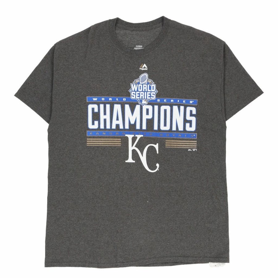 Vintage T-Shirts * | Vintage Kansas City Royals Majestic T-Shirt Xl Grey Cotton