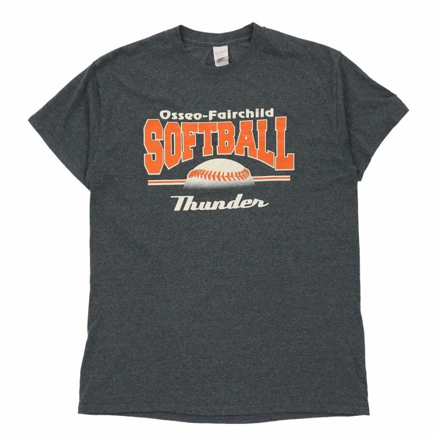 Vintage T-Shirts * | Vintage Osseo-Fairchild Softball Gildan T-Shirt Medium Grey Cotton