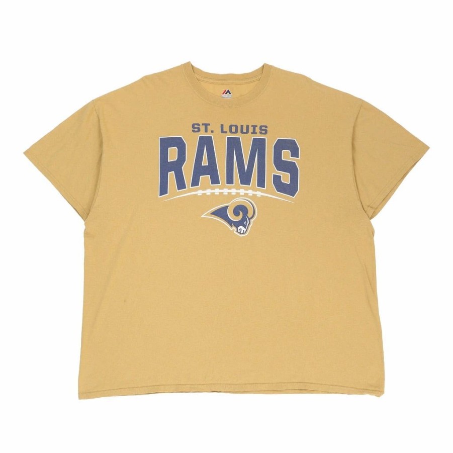 Vintage T-Shirts * | Vintage Los Angeles Rams Majestic T-Shirt 2Xl Yellow Cotton