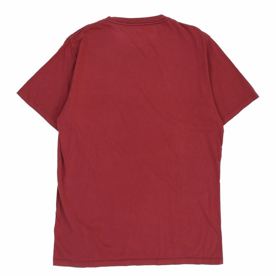 Vintage T-Shirts * | Vintage Napapijri T-Shirt Xl Burgundy Cotton