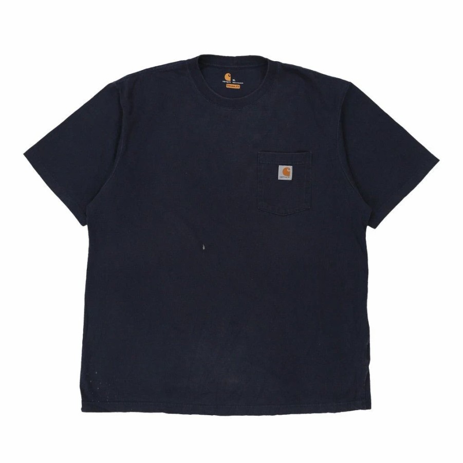 Vintage T-Shirts * | Vintage Carhartt T-Shirt Xl Navy Cotton