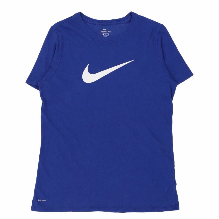 Vintage T-Shirts * | Vintage Nike T-Shirt Large Blue Cotton