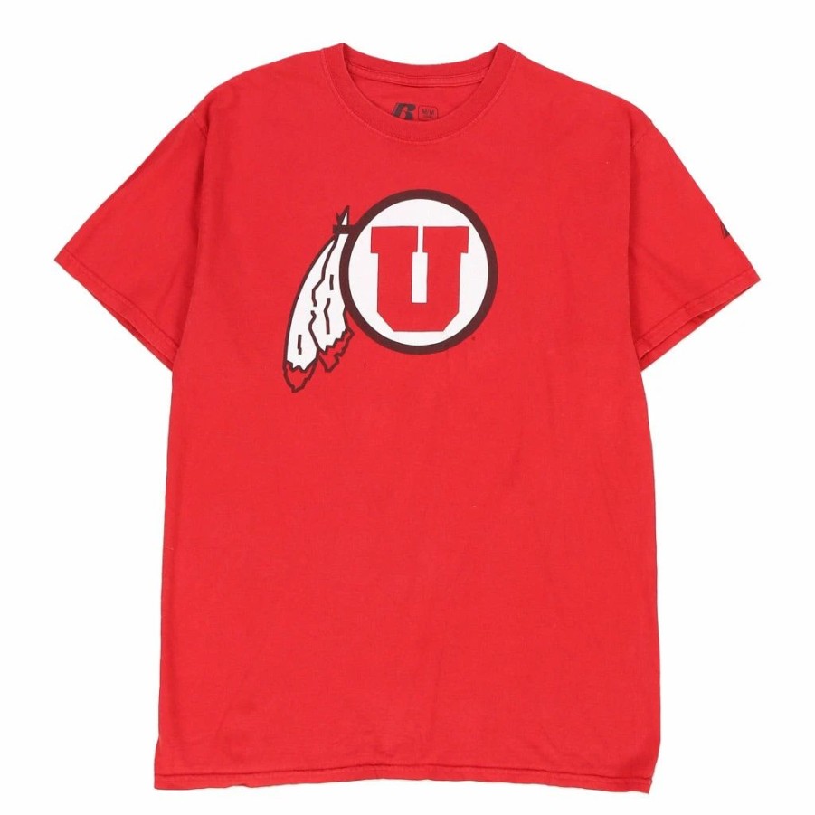 Vintage T-Shirts * | Vintage Utah Utes Russell Athletic T-Shirt Medium Red Cotton