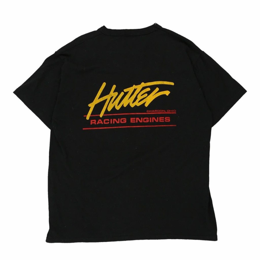 Vintage T-Shirts * | Vintage Hunter Racing Engines Russell Athletic T-Shirt Large Black Cotton