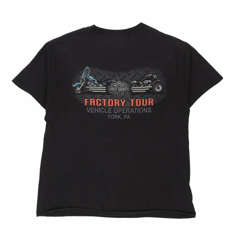 Vintage T-Shirts * | Vintage York, Pa Harley Davidson T-Shirt Large Black Cotton