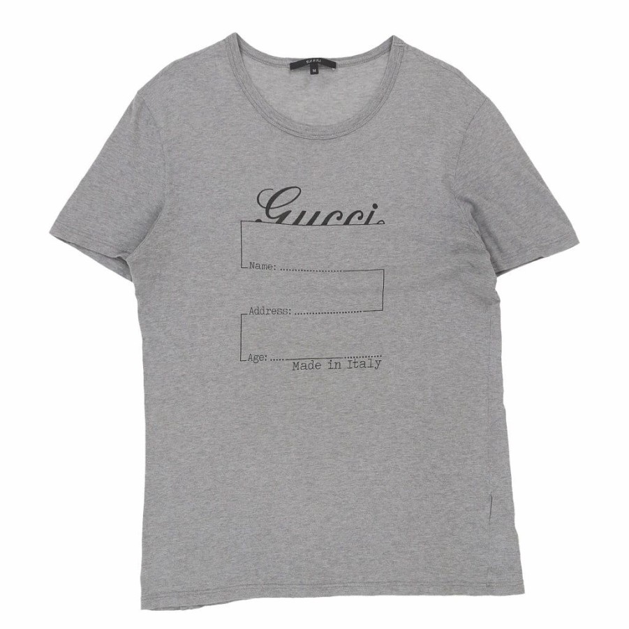 Vintage T-Shirts * | Vintage Gucci T-Shirt Large Grey Cotton