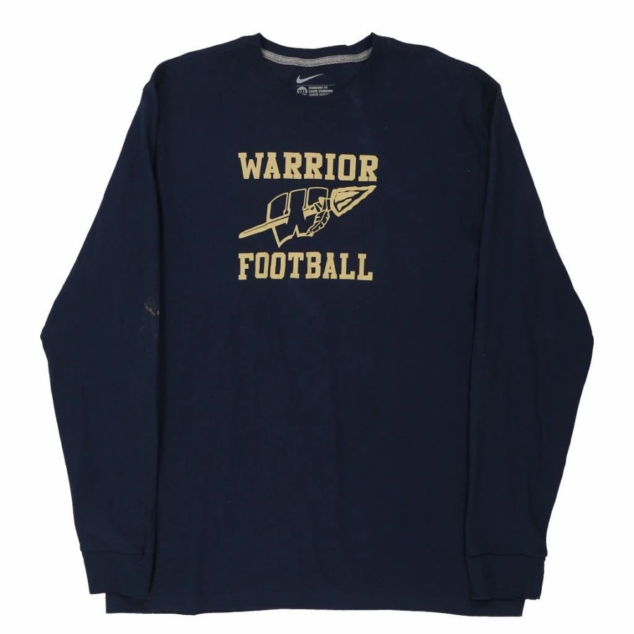 Vintage T-Shirts * | Vintage Warrior Football Nike Long Sleeve Top 2Xl Navy Cotton