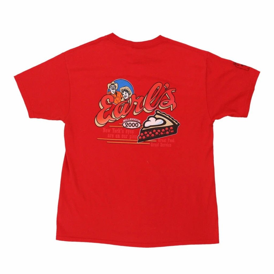 Vintage T-Shirts * | Vintage Earl'S Fruit Of The Loom T-Shirt Large Red Cotton