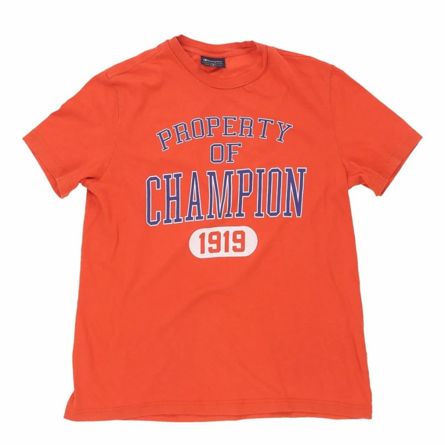 Vintage T-Shirts * | Vintage Champion T-Shirt Small Orange Cotton