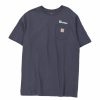 Vintage T-Shirts * | Vintage Carhartt T-Shirt Large Blue Cotton