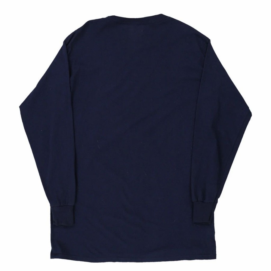 Vintage T-Shirts * | Vintage New York Yankees Majestic Long Sleeve T-Shirt Large Blue Cotton