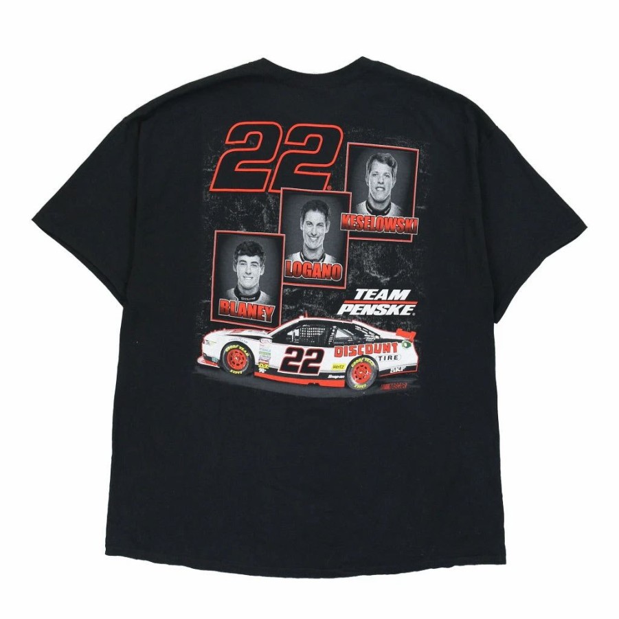 Vintage T-Shirts * | Vintage Team Penske Gildan T-Shirt 2Xl Black Cotton