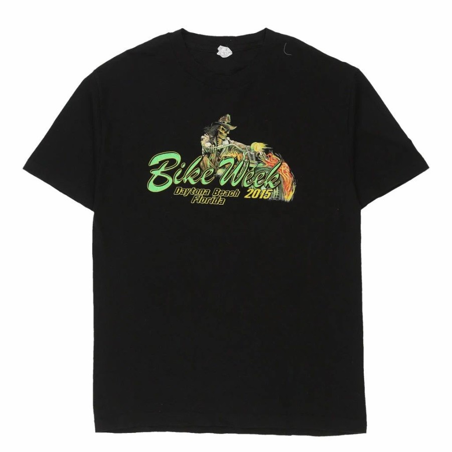 Vintage T-Shirts * | Pre-Loved 2015 Daytona Beach Bike Week Alstyle T-Shirt Large Black Cotton