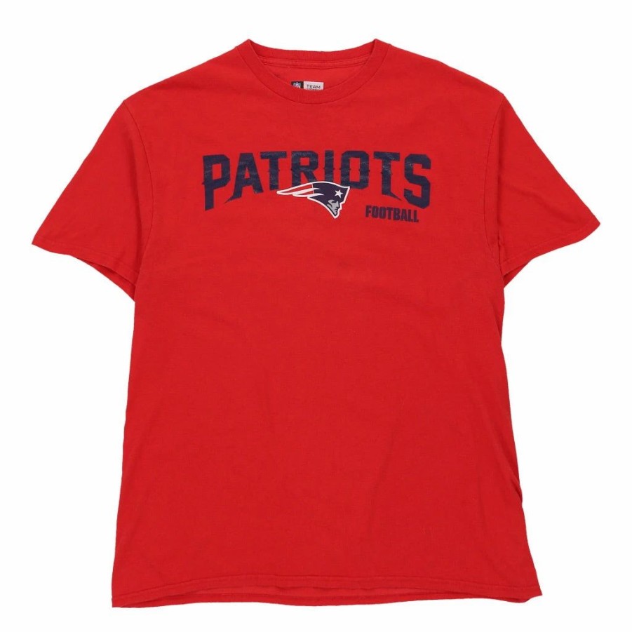 Vintage T-Shirts * | Vintage New England Patriots Nfl T-Shirt Large Red Cotton