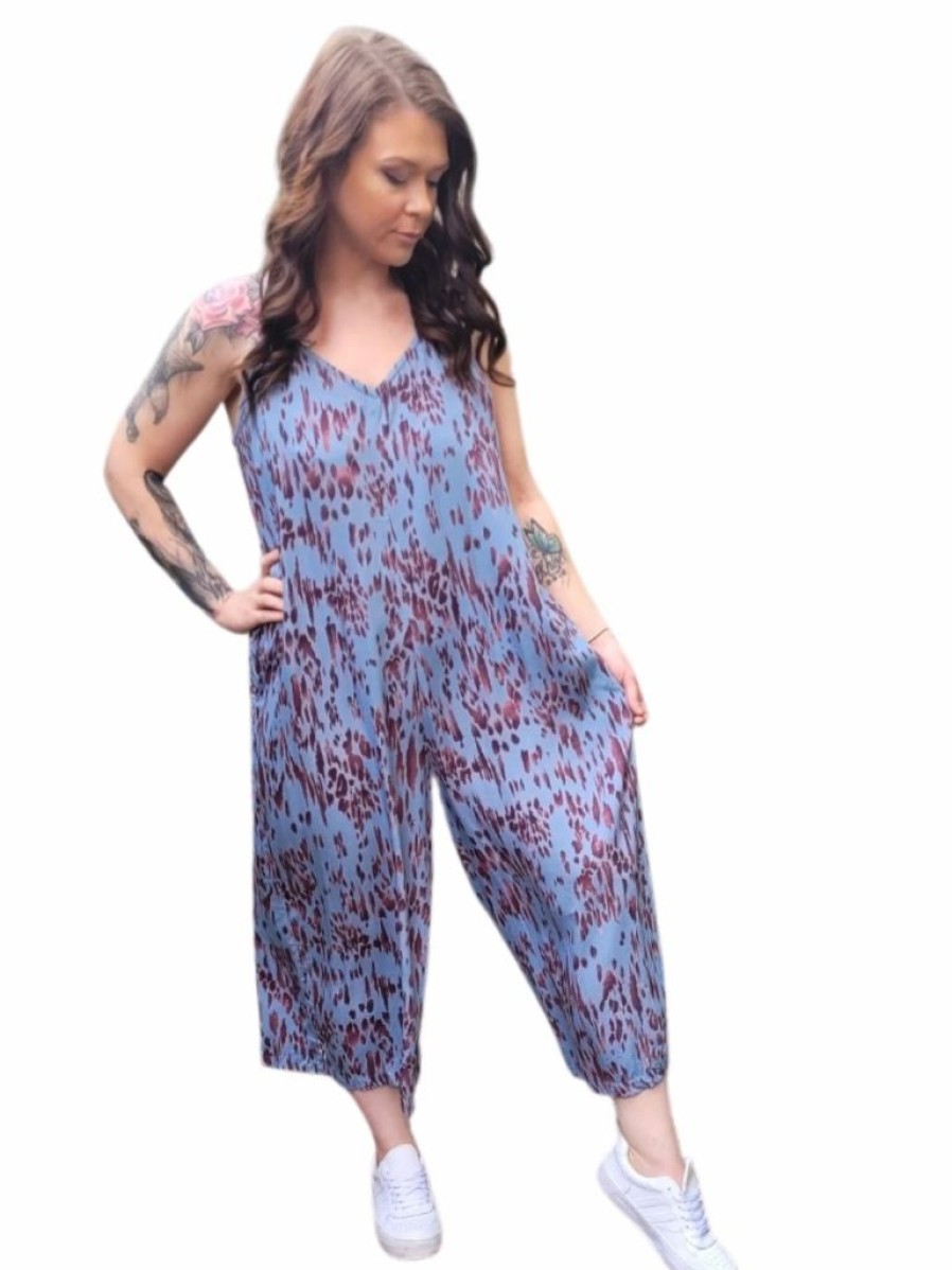 Mum Friendly * | Ainsley Pattern Tye Up Jumpsuit-2 Colors