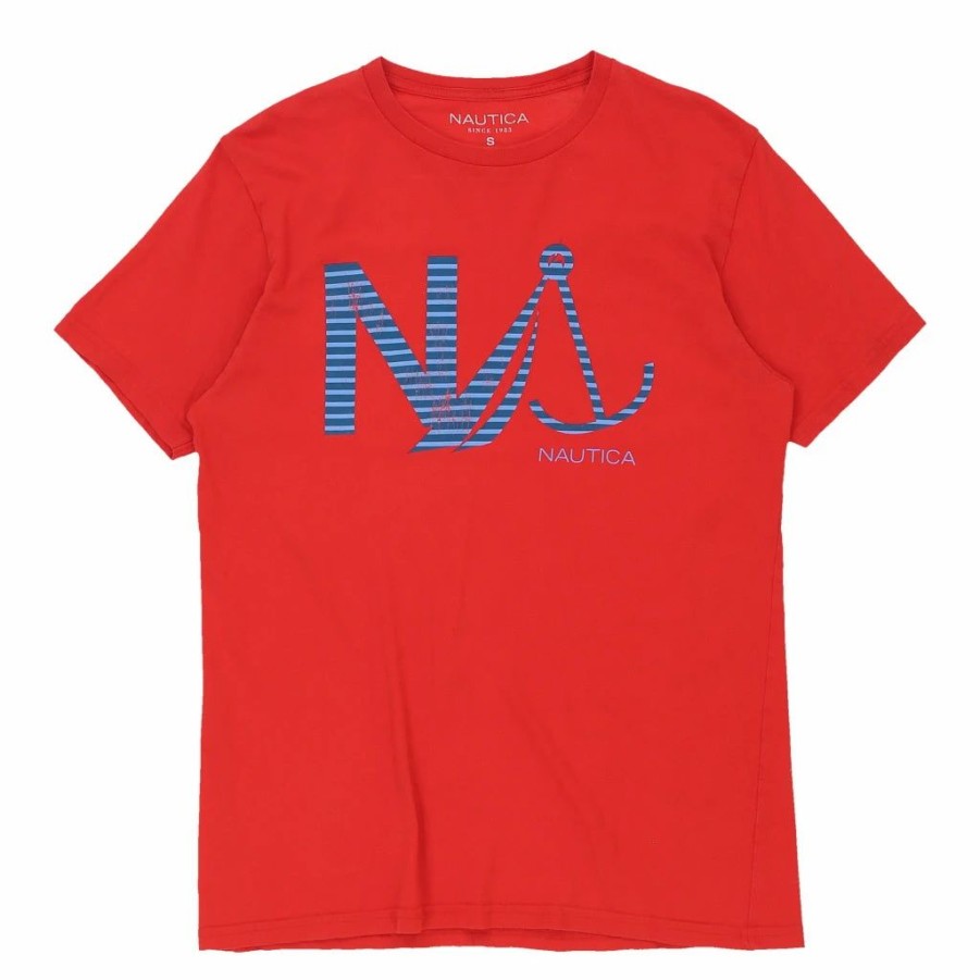 Vintage T-Shirts * | Vintage Nautica T-Shirt Small Red Cotton