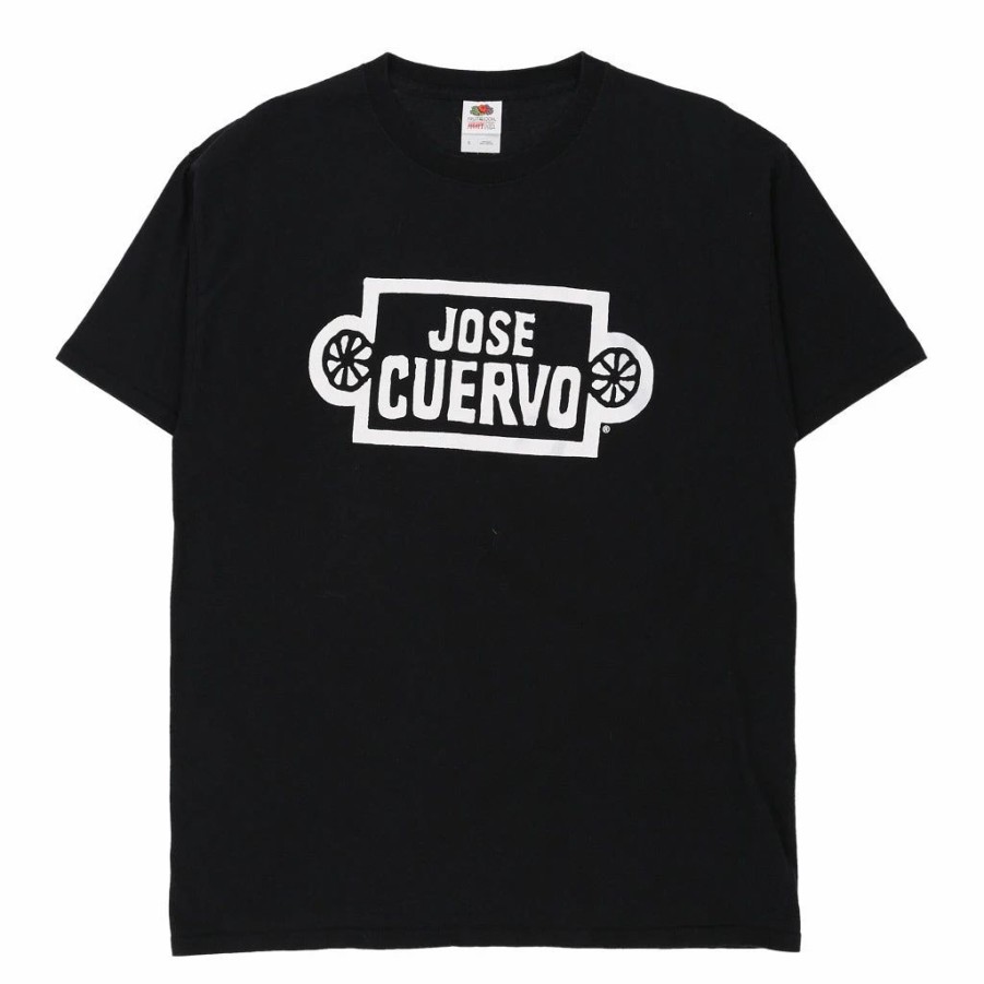 Vintage T-Shirts * | Vintage Fruit Of The Loom T-Shirt Large Black Cotton