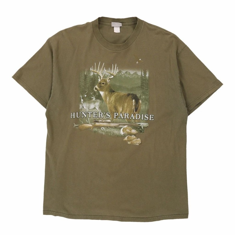 Vintage T-Shirts * | Vintage National Heritage T-Shirt Xl Khaki Cotton