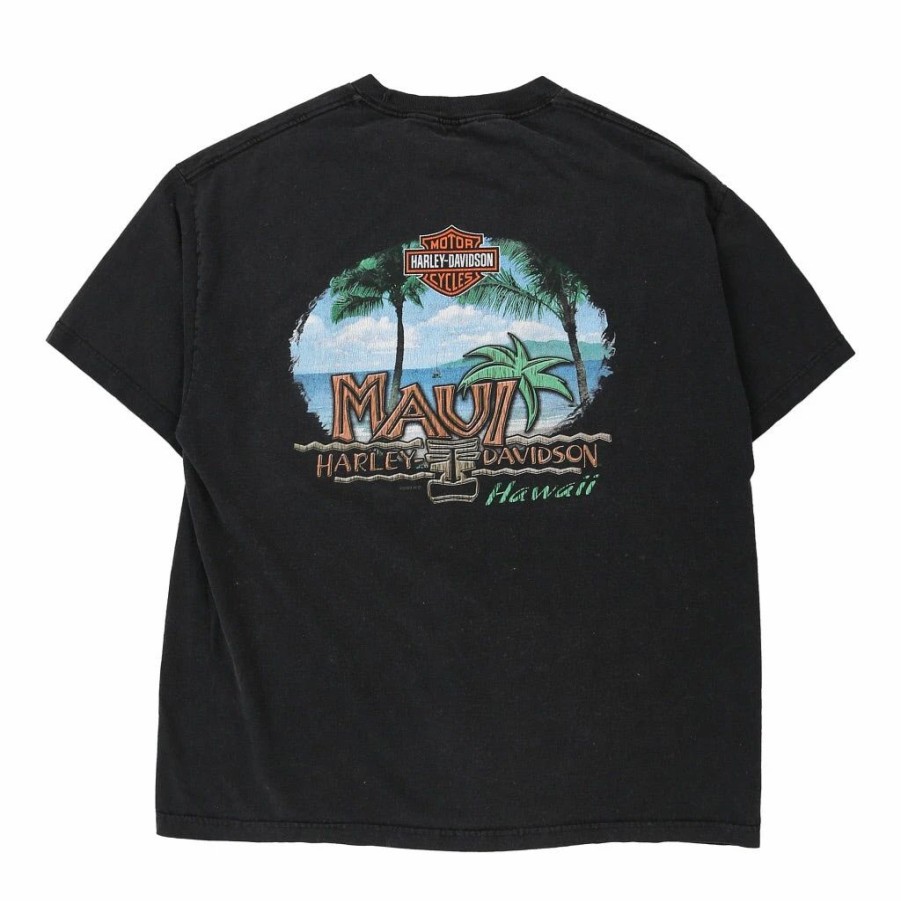 Vintage T-Shirts * | Vintage Maui, Hawaii 2003 Harley Davidson T-Shirt Xl Black Cotton