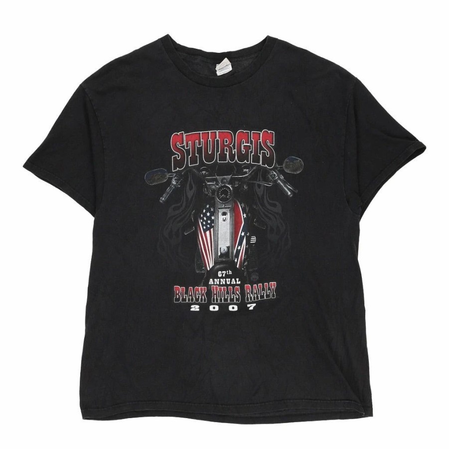 Vintage T-Shirts * | Vintage Sturgis Black Hills Rally 2007 Delta T-Shirt Xl Black Cotton