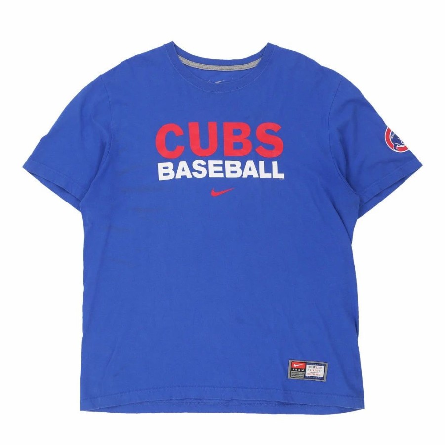 Vintage T-Shirts * | Vintage Chicago Cubs Nike T-Shirt Xl Blue Cotton