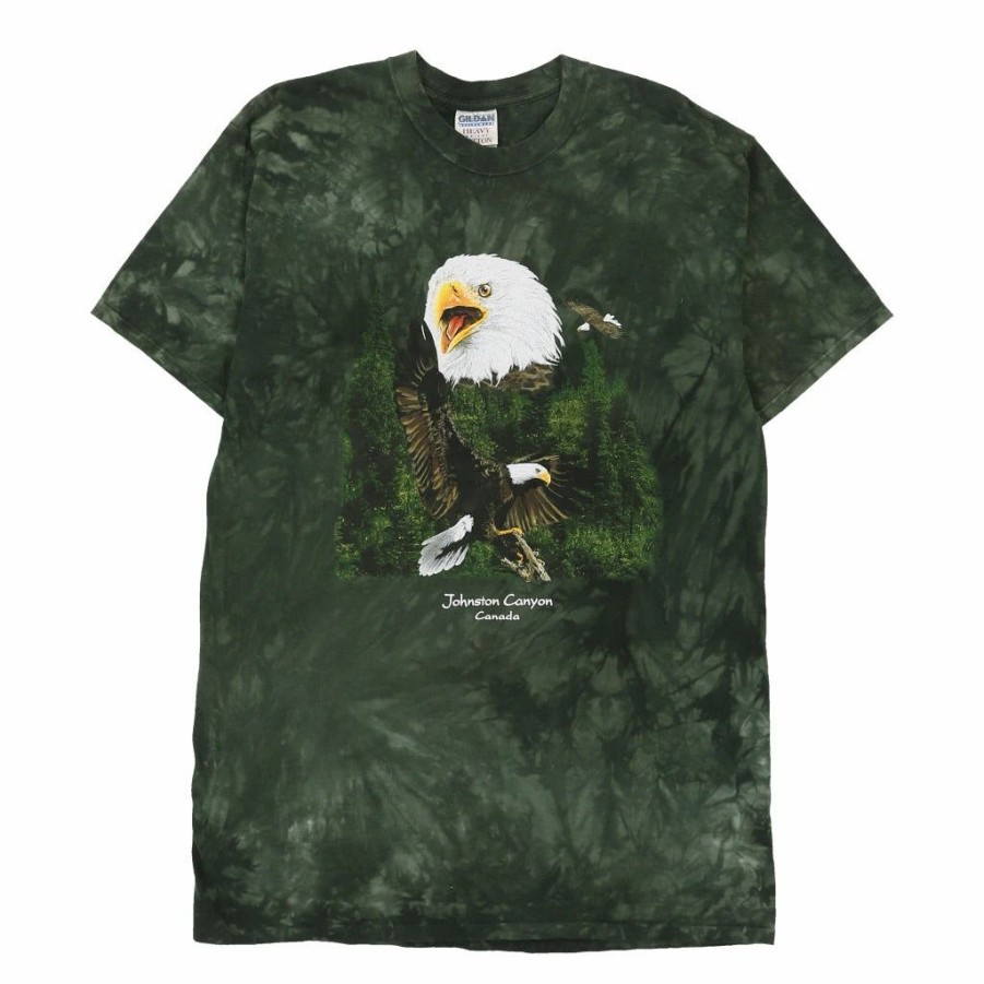 Vintage T-Shirts * | Vintage Johnstone Canyon, Canada Gildan T-Shirt Large Green Cotton