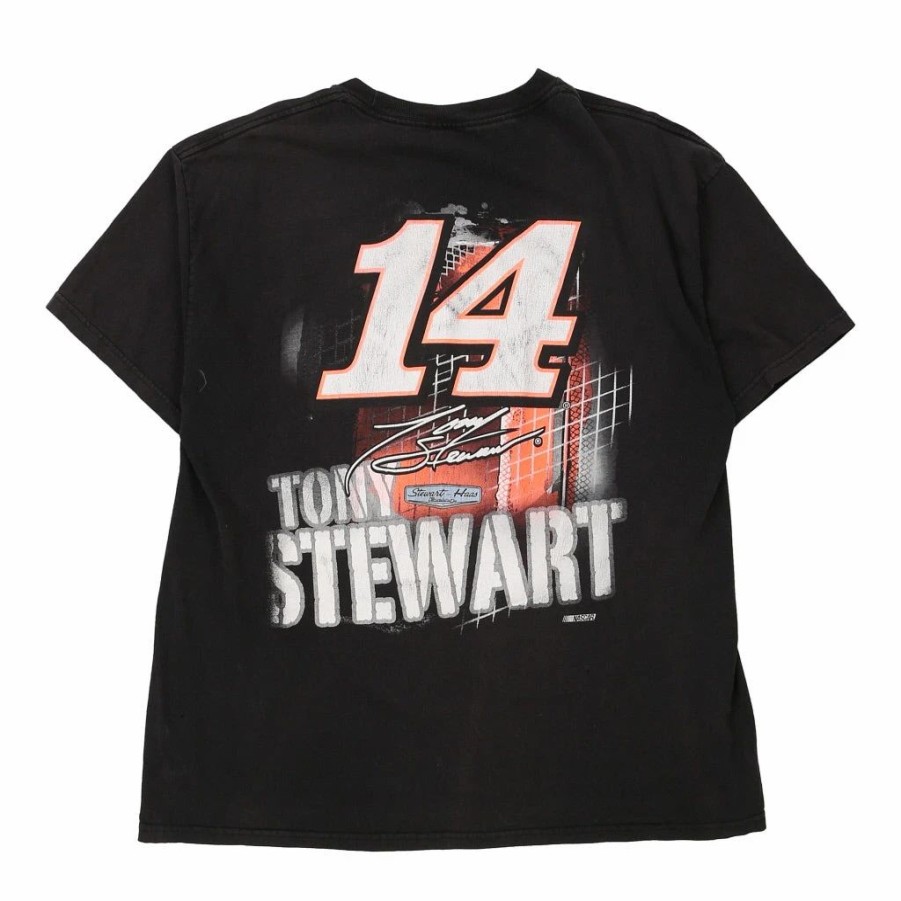 Vintage T-Shirts * | Vintage Tony Stewart Alstyle T-Shirt Large Black Cotton