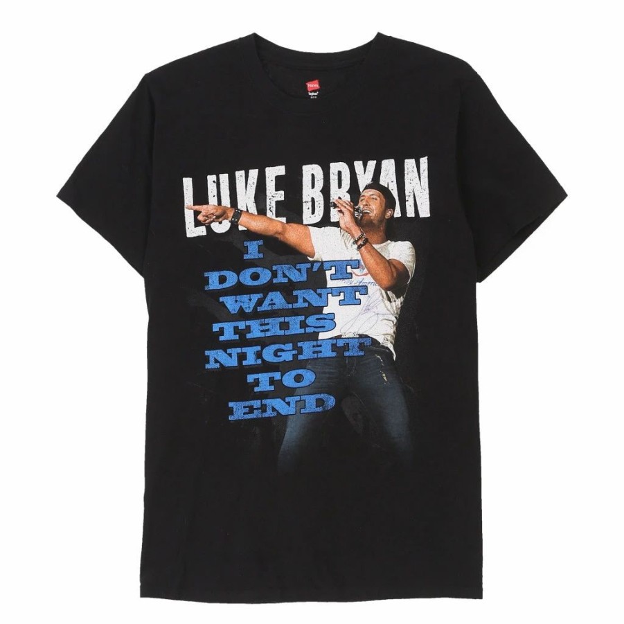 Vintage T-Shirts * | Vintage Luke Bryan Hanes T-Shirt Small Black Cotton