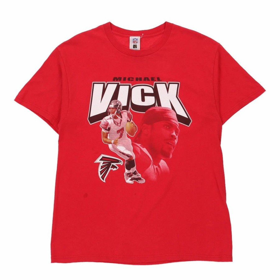 Vintage T-Shirts * | Vintage Michael Vick Nfl T-Shirt Large Red Cotton