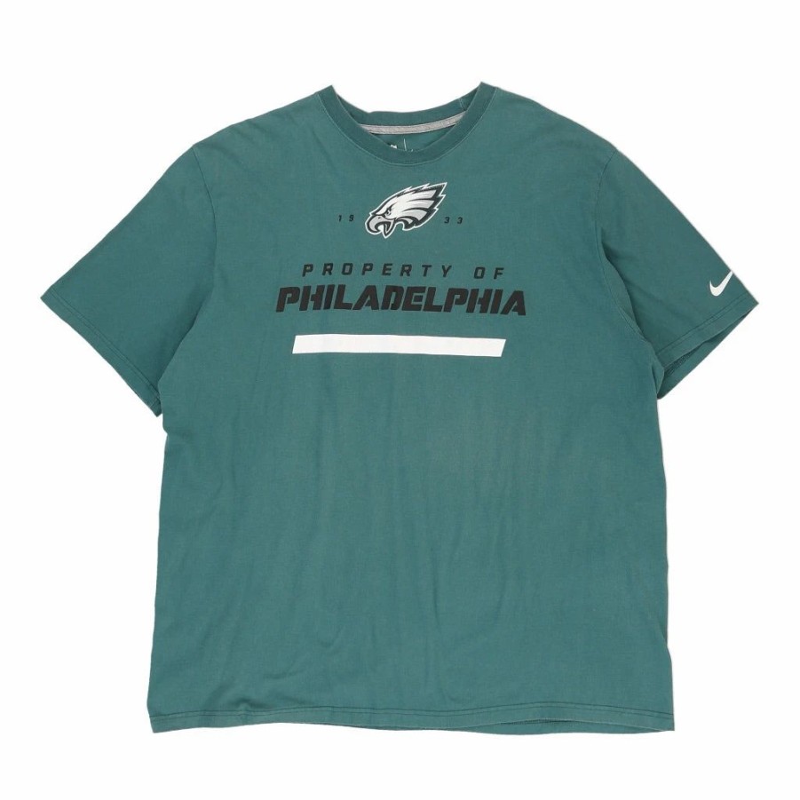 Vintage T-Shirts * | Vintage Philadelphia Eagles Nfl T-Shirt 2Xl Green Cotton