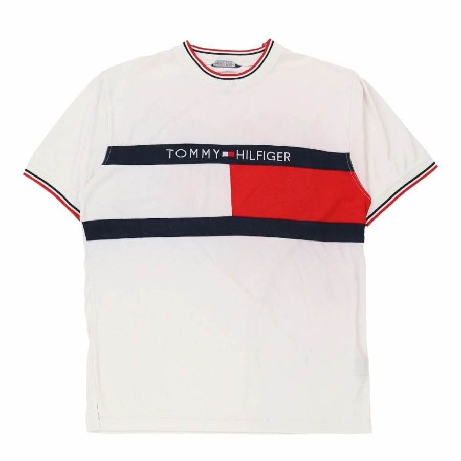 Vintage T-Shirts * | Vintage Tommy Hilfiger T-Shirt Xl White Cotton