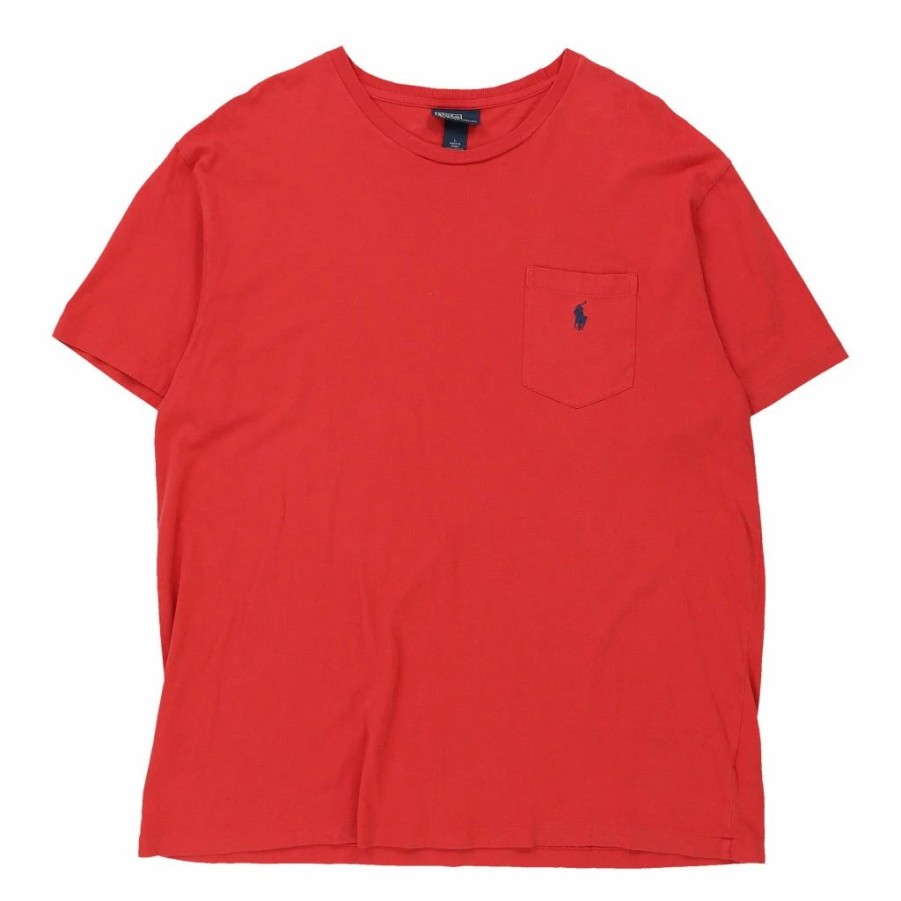 Vintage T-Shirts * | Vintage Ralph Lauren T-Shirt Large Red Cotton