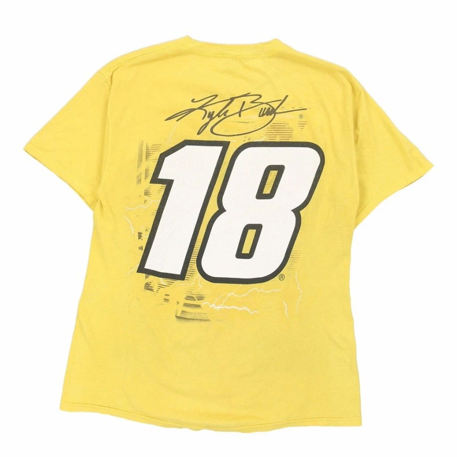 Vintage T-Shirts * | Vintage Kyle Busch #18 Nascar T-Shirt Medium Yellow Cotton