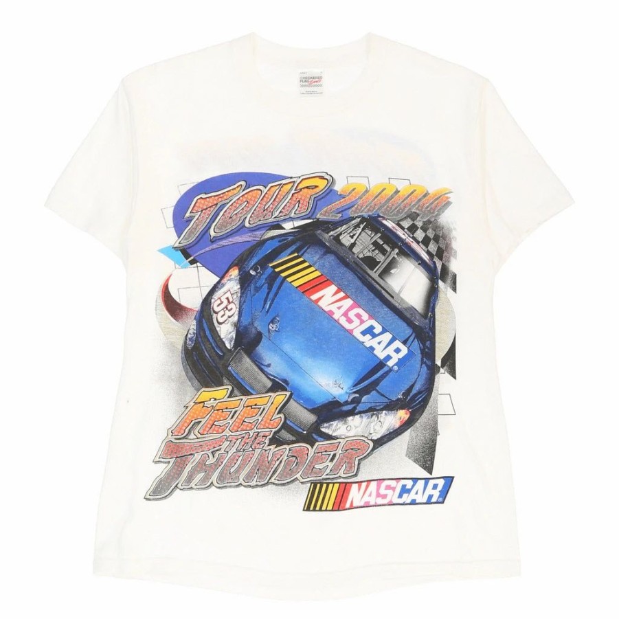 Vintage T-Shirts * | Vintage Nascar Tour 2004 Chequered Flag T-Shirt Medium White Cotton