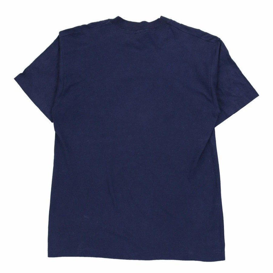 Vintage T-Shirts * | Vintage Fruit Of The Loom T-Shirt Large Navy Cotton