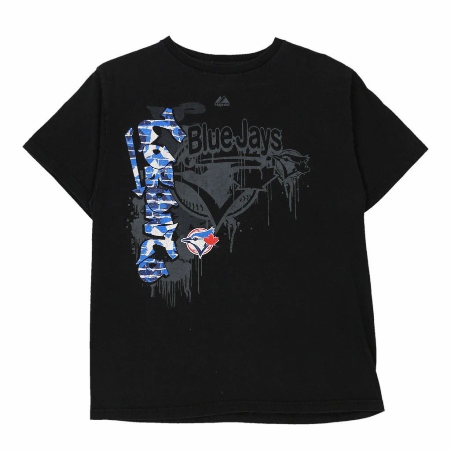 Vintage T-Shirts * | Vintage Toronto Blue Jays Majestic T-Shirt Xl Black Cotton