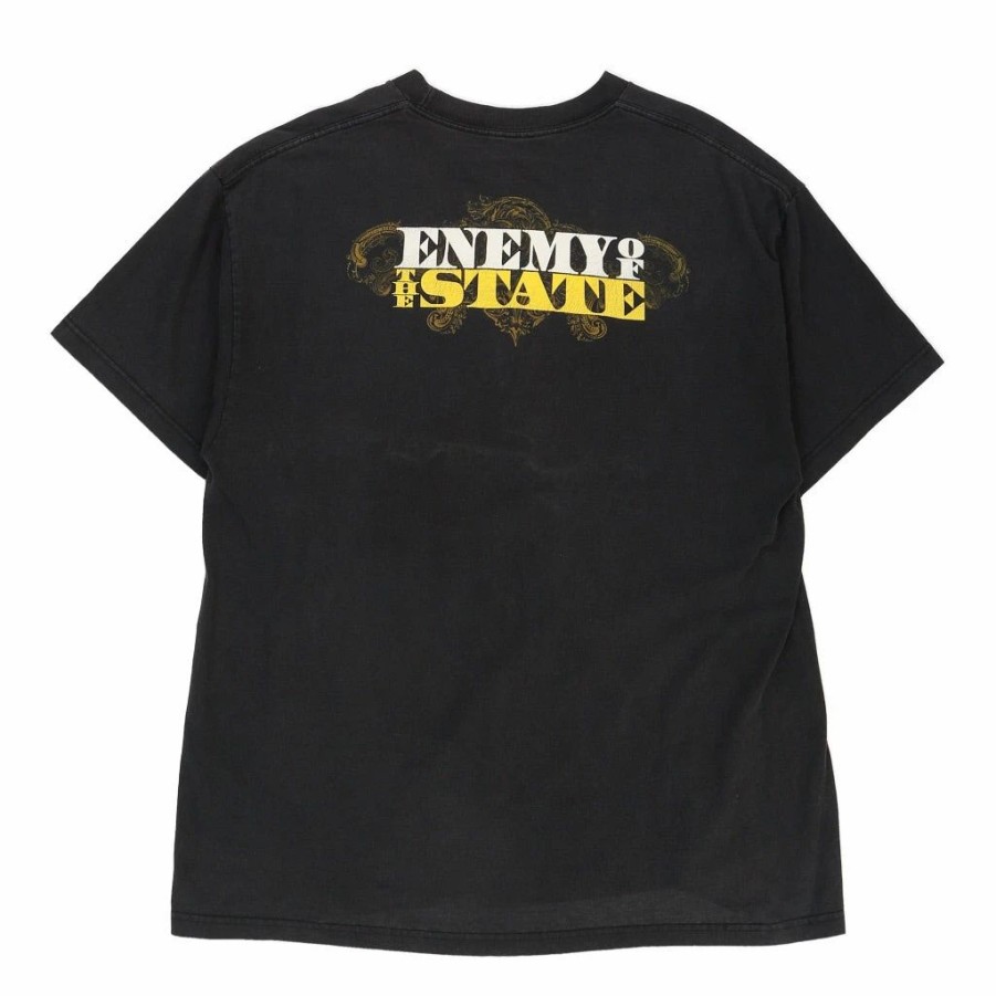 Vintage T-Shirts * | Vintage Golden Coast Enemy Of The State T-Shirt Xl Black Cotton