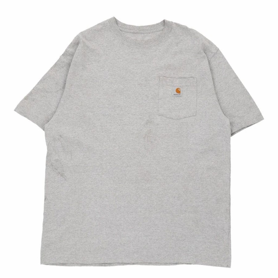 Vintage T-Shirts * | Vintage Carhartt T-Shirt Large Grey Cotton