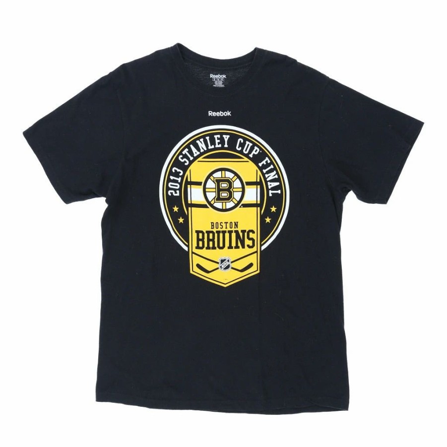 Vintage T-Shirts * | Vintage Boston Bruins 2013 Stanley Cup Reebok T-Shirt Xl Black Cotton