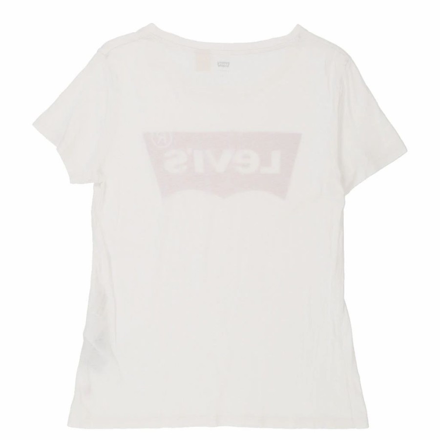 Vintage T-Shirts * | Vintage Levis T-Shirt Small White Cotton