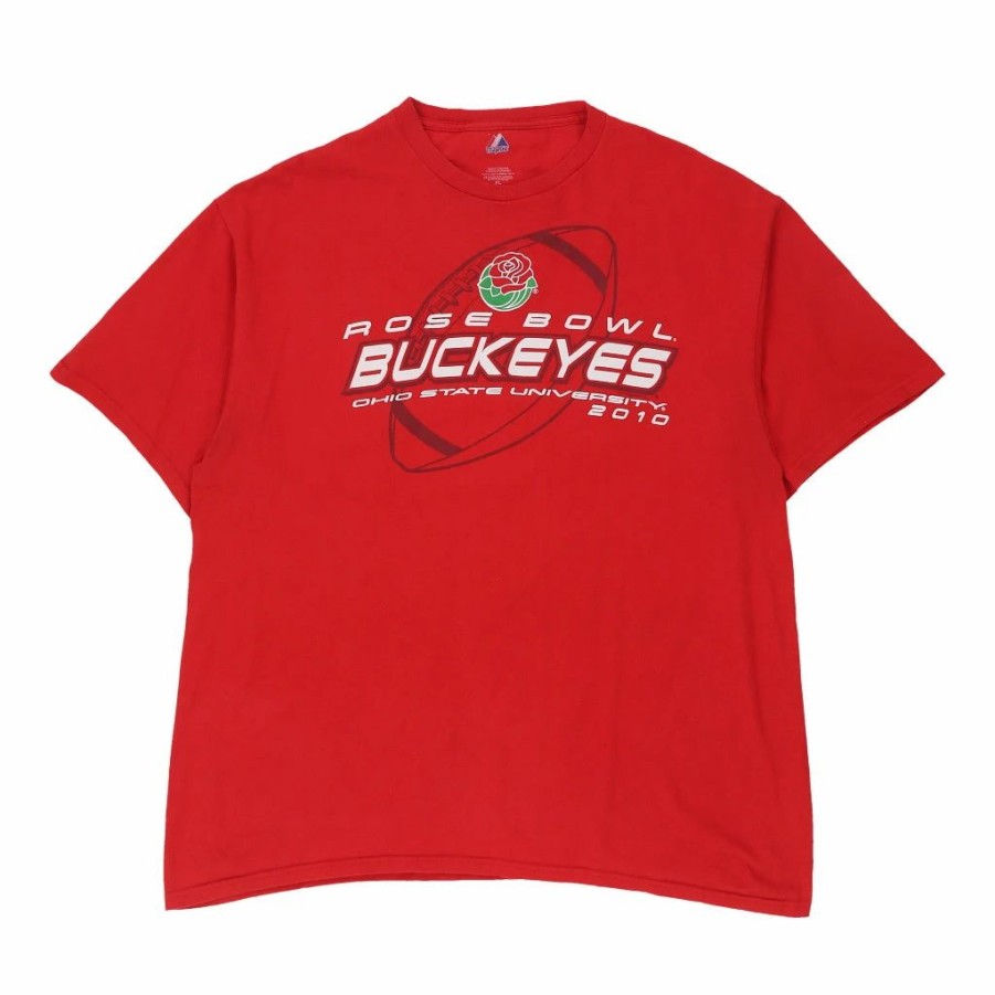 Vintage T-Shirts * | Pre-Loved Ohio State Buckeyes Majestic T-Shirt Xl Red Cotton