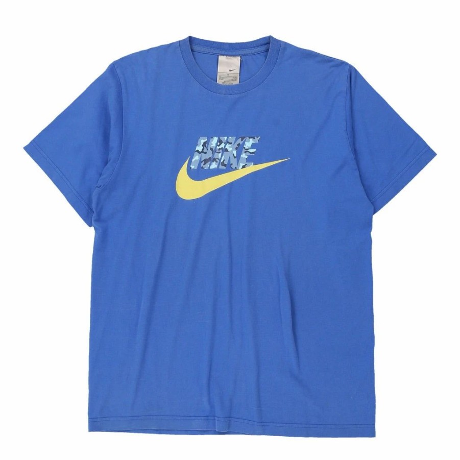 Vintage T-Shirts * | Vintage Nike T-Shirt Medium Blue Cotton