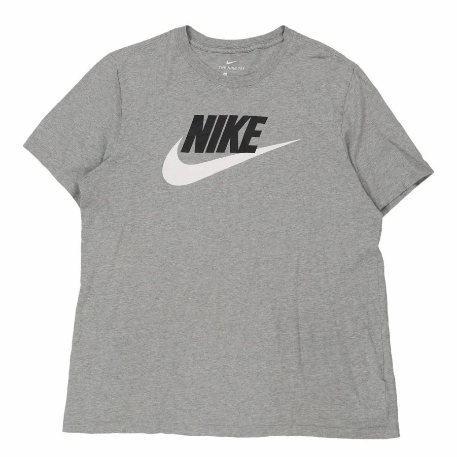 Vintage T-Shirts * | Vintage Nike T-Shirt Large Grey Cotton